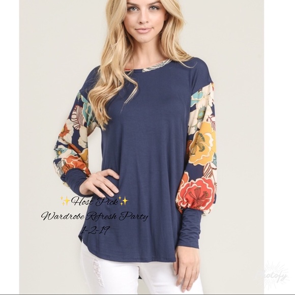 Tops - 🍂 Foral Bubble Sleeve Top